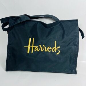 Harrods Black Tote with Gold Logo
